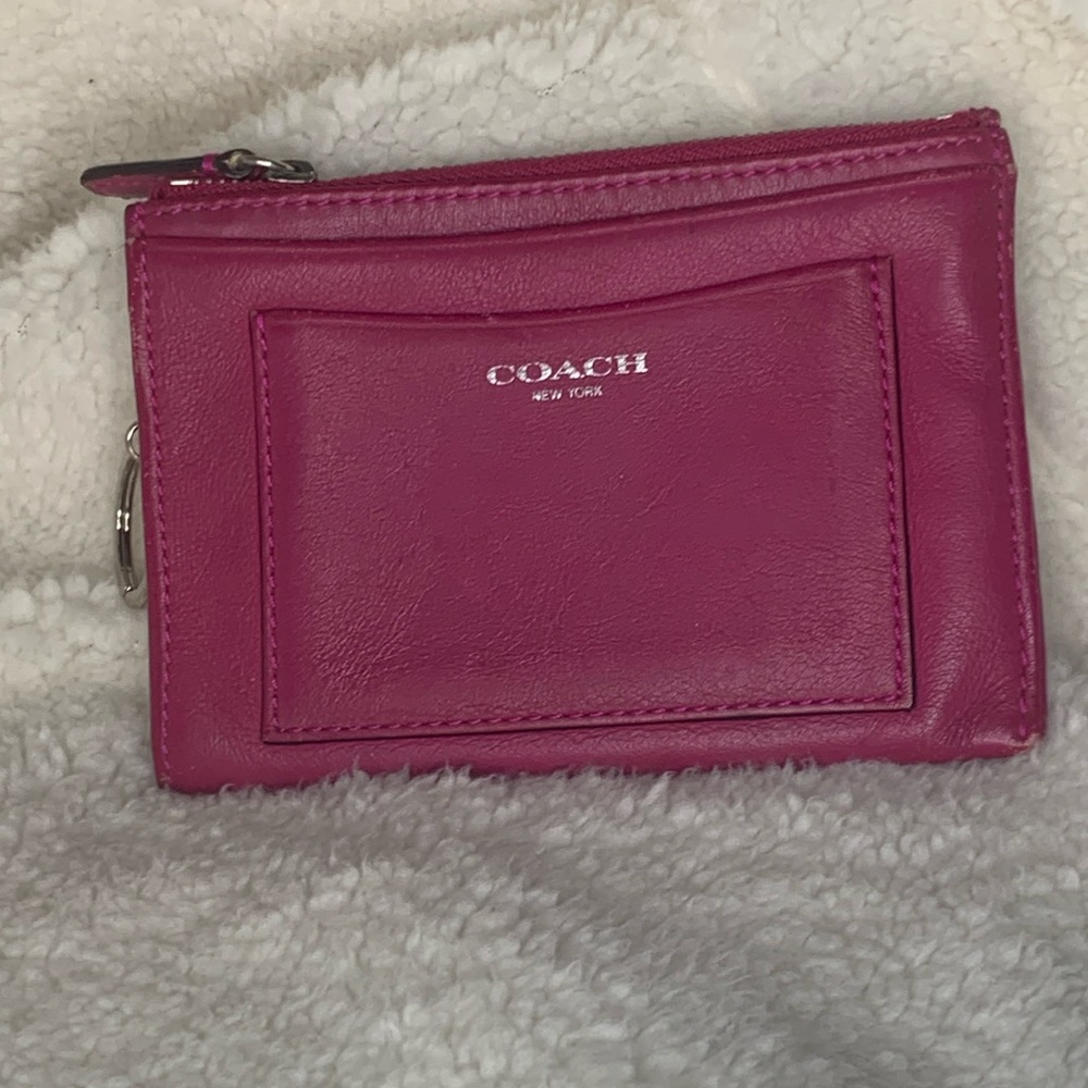 Used Coach small pouch with keyring